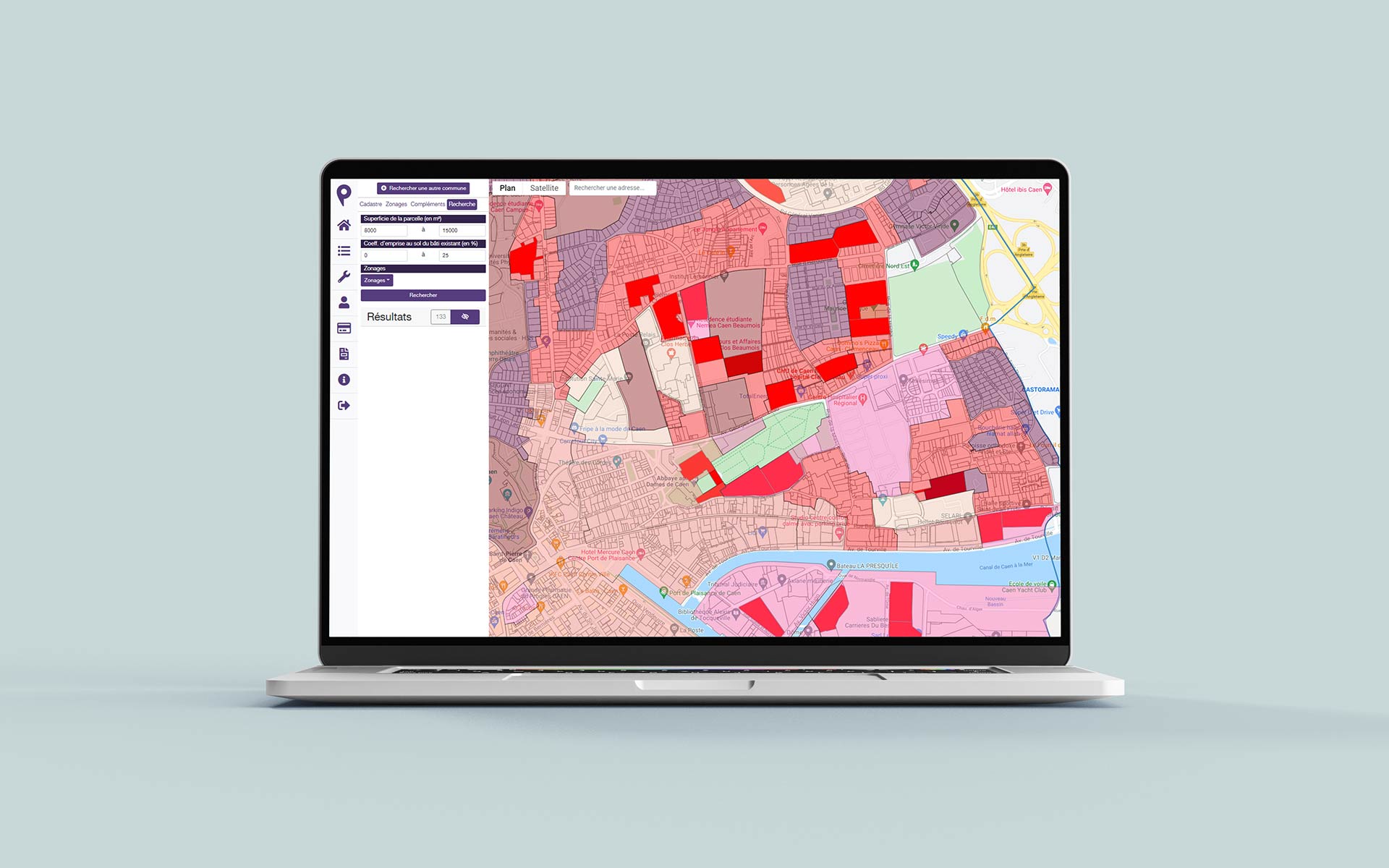 Outil de recherche de biens et terrains pour Agents immobiliers, prospection foncière.