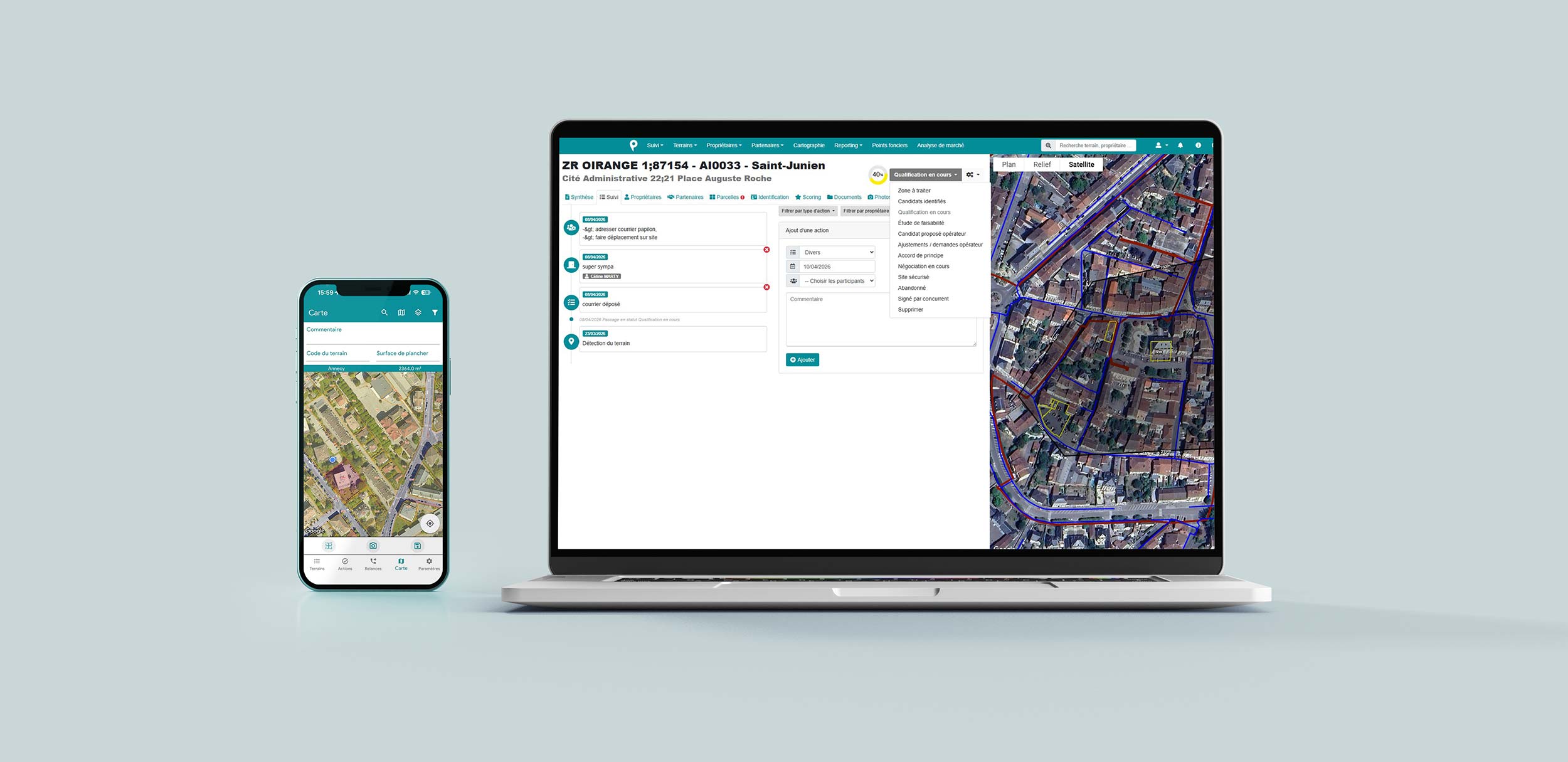 Logiciel Télécom : foncier et gestion du déploiement de sites et infrastructures télécom.